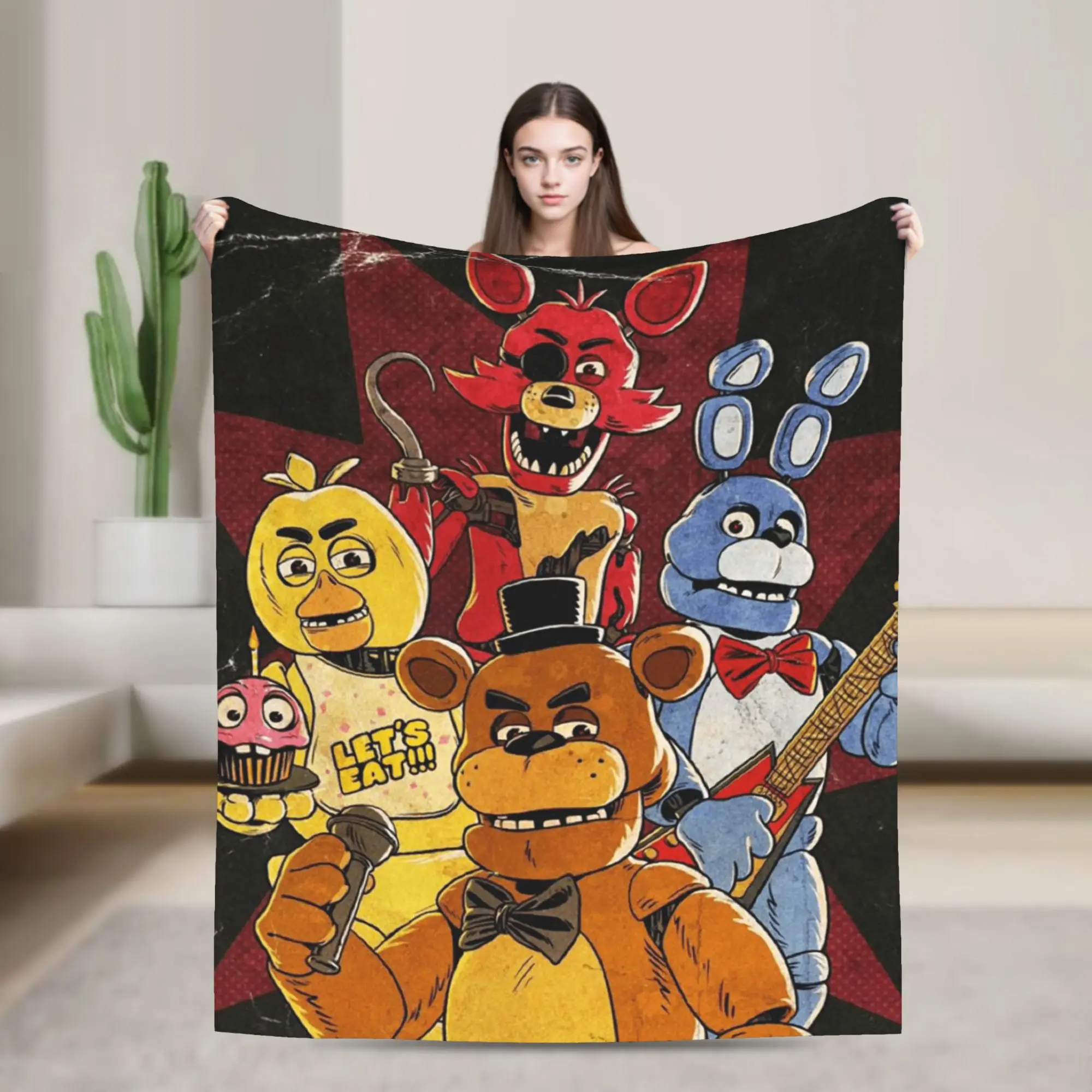 Home Textiles Super Soft - FNAF Flannel Blankets Super Soft Throws