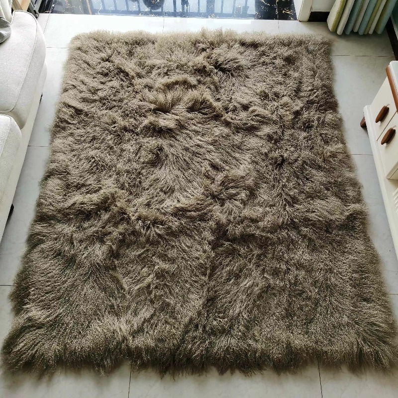 Home Textiles Factory - Factory Supply Custom Size Mongolian Sheepskin