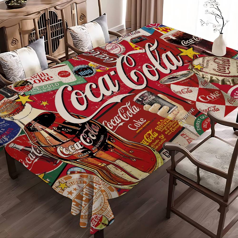Home Textiles Inc - C-COCA Logo C-COLAS Rectangle Tablecloths Printed