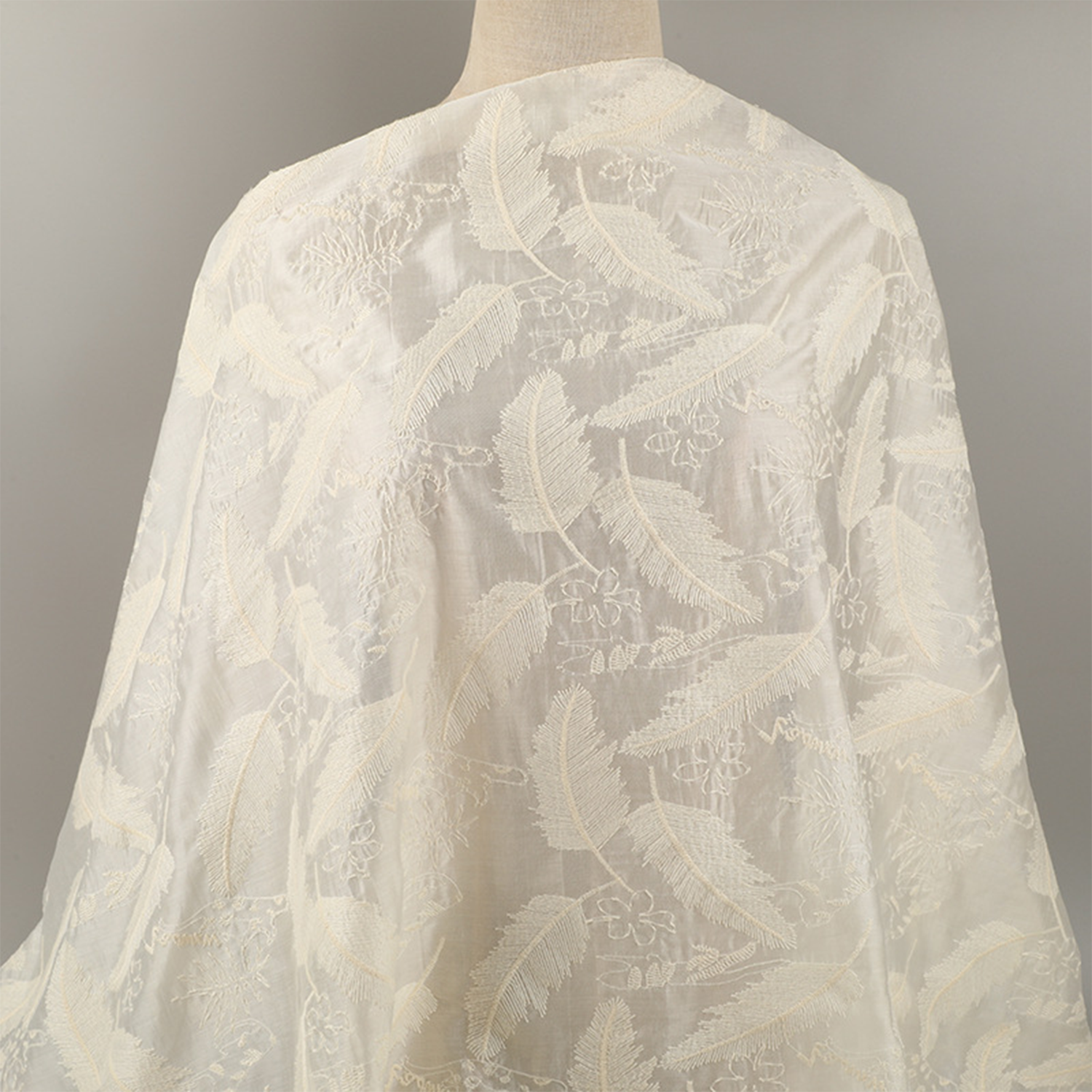 Home Textiles Suppliers In Usa - 5 Yards Silk Cotton Embroidery Leaves