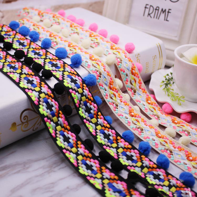 1yards/lot Pompom Fringe trim  - Home Ec Textiles recensione e prezzo